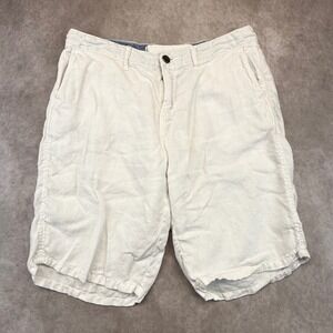 Paperbacks Linen Shorts Mens 34 White Casual Summer Lightweight Vintage Look